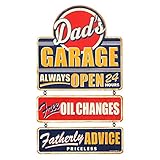 Dad's Garage Linked and Embossed Metal Sign - Vintage Garage Sign for Dad - Great Gift Idea