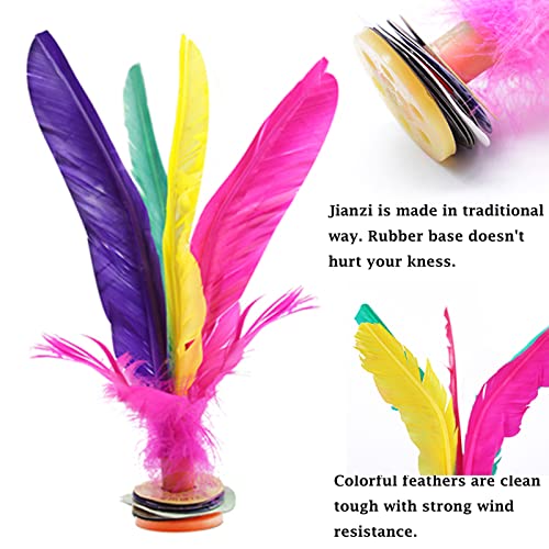 Baitaihem 6 Pack Kick Shuttlecock Chinese Jianzi Colorful Feather Foot Sports Outdoor Toy Game #TOP2