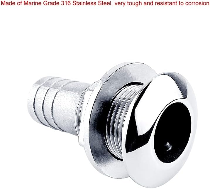 2X Marine Hardware Stainless Steel 316 Thru Hull Plumbing Fitting Outlet Drain Joint for 3/4" Or 1" Hose Boat Yacht Accessories (Color : 25mm)