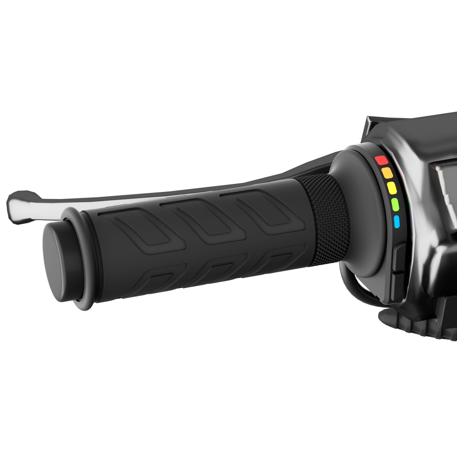 Beheizte 5-Temp Memory Griffe für Motorräder/E Bikes, LED Wärmer mit Thermokontrolle, beheizte Motorradgriffe mit LED Leuchten