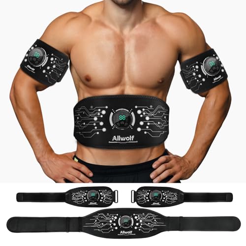 Ab Stimulator Muscle Toner，Abs Muscle Stimulator Abdominal Toning Fitness Belt for Men and Women Black
