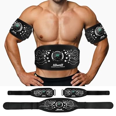 Ab Stimulator Muscle Toner,Abs Muscle Stimulator Abdominal Toning Fitness Belt for Men and Women Black