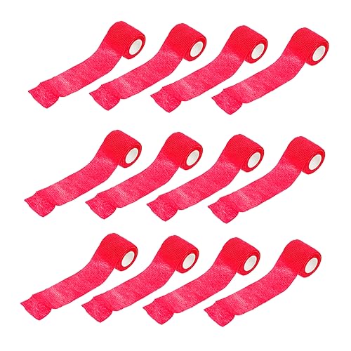 SEWOART 12pcs Self- Sports Tape Atheltic Tape Finger Tubular Knitted Stockinette Black Duct Tape Athletic Tape White Duct Tape Red Non-Woven Fabric