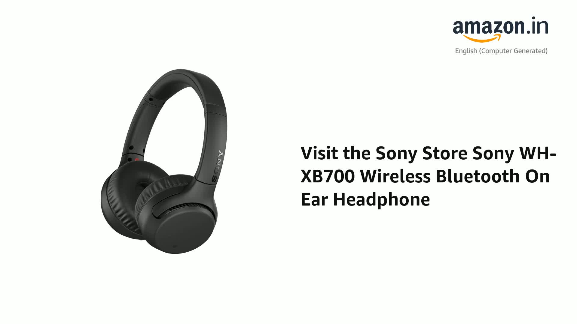 Sony WH-XB700 Wireless Bluetooth On Ear Headphone with Mic (Black