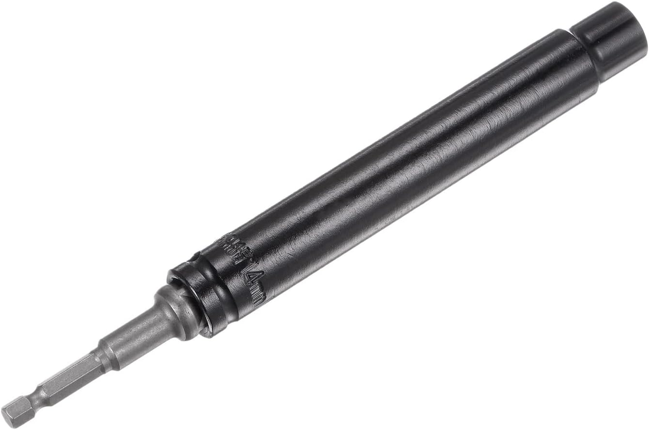 HARFINGTON Extra Long Hollow Socket, 14mm x 150mm Deep Well Impact Nut Driver with Hex Shank Power Drill Adapter