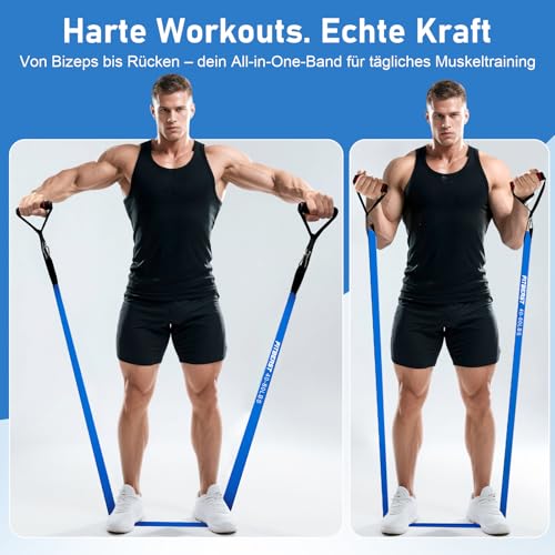 FitBeast Widerstandsbänder Set, Trainingsbänder/Fitnessbänder mit Griffen & Türanker für Krafttraining, Klimmzughilfe & Heimtraining (Gelb… – Ansicht 3