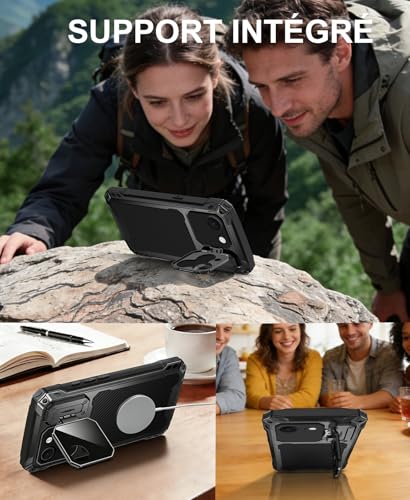Protection iPhone 17e/16e antichoc pour chantier et randonnée avec support intégré