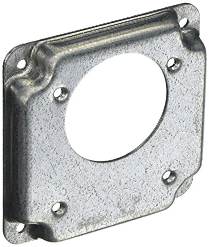 4 in. Square Cover, Exposed Work, 2.165 in. Dia. Receptacle, Offset