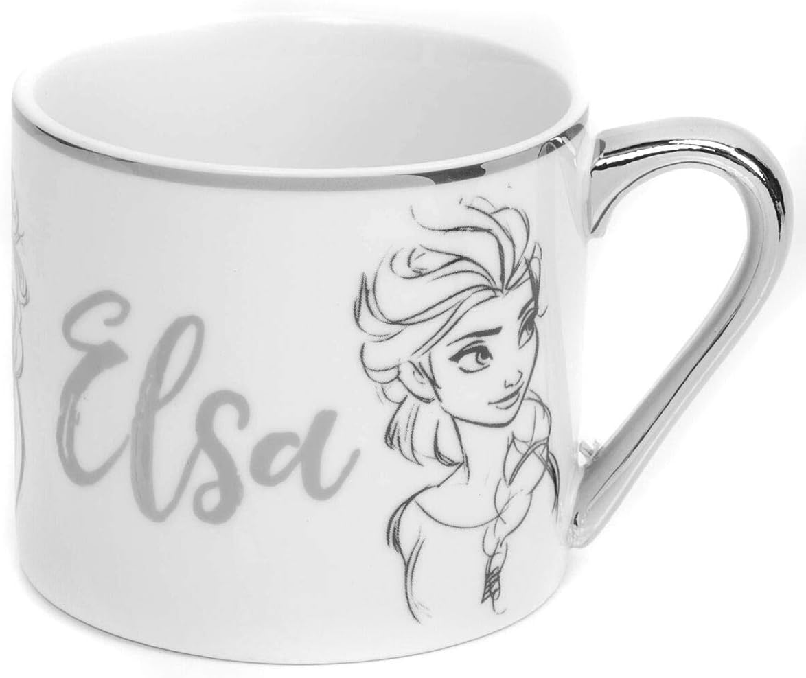 Frozen Elsa Unisex Cup White/Silver, Ceramics,