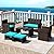 Tangkula 6 Pieces Patio Furniture Set, Outdoor Sectional Conversation PE Rattan Sofa Set with 1 Loveseat, 1 Coffee Table, 2 Armchairs and 2 Ottomans for Garden, Deck, Backyard and Poolside (Turquoise)