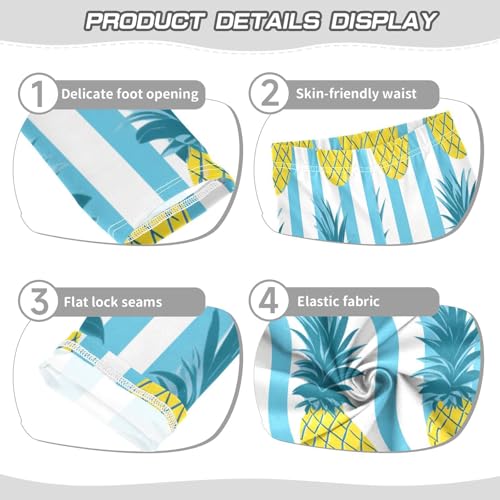 Bolaz Toddler Girls Leggings Printed Yoga Pants Leggings Yellow Pineapple Blue Stripe for Kids3