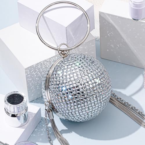 Image of Dansydaisy Women Disco Ball Purses Crystal Purses Rhinestone Party Evening Clutch Handbag New Year Bingo Night Party Gift