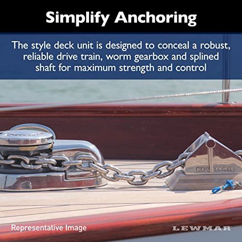 Image of Lewmar V700 12V Vertical Windlass for 1 /4 inch G4 Chain, Fall Safe Gypsy, Maximum pull 700 lbs., 316 Stainless Steel Construction, IP67 Rated Housing, For Powerboats and Sailboats 20'-30' - 2020201176