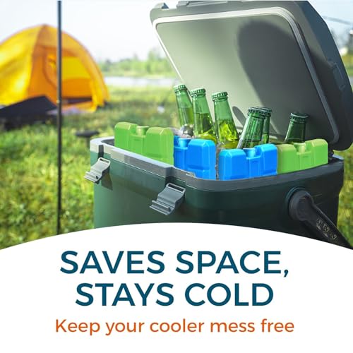 sunVigorous Kühlakkus für Kühltasche, 2/4/8 Stück à 200 ml, Wiederverwendbarer Ultradünner Kühlelement, Geeignet für Outdoor, um Lebensmittel Frisch zu Halten (Blau1+Grün1) 5