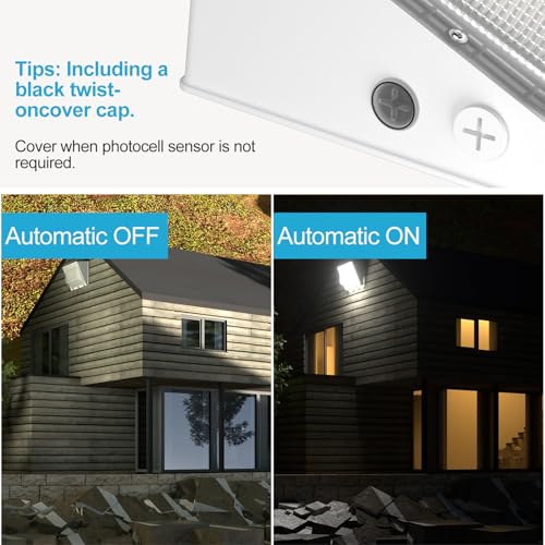 Image of Lightdot 6 Pack 200W White LED Wall Pack Lights, Wall Mount Outdoor Exterior Lighting, 100-277V, 30000LM Dusk-to-Dawn, IP65 ETL, 60ft Coverage Area, Parking Lots, Building Exteriors, Yard /Warehouse