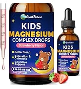 Kids Magnesium Liquid Drops - Magnesium Glycinate Liquid for Kids, Magnesium Supplement with L-th...