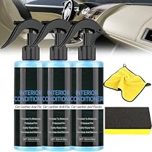 Leather Conditioner Refinishing Spray & Cleaner, Leather Conditioner Refinishing Cleaner, Car Interior Repair Spray, Car Interior Foam Refinisher Cleaner 3Pcs