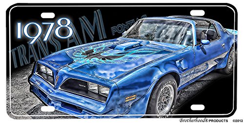 BrotherhoodProducts 1978 Pontiac Trans Am Blue Aluminum License Plate