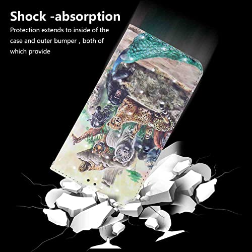 SHOYAO Capa para celular carteira Folio Case para Motorola Moto E7 Plus, Capa fina de couro PU premi