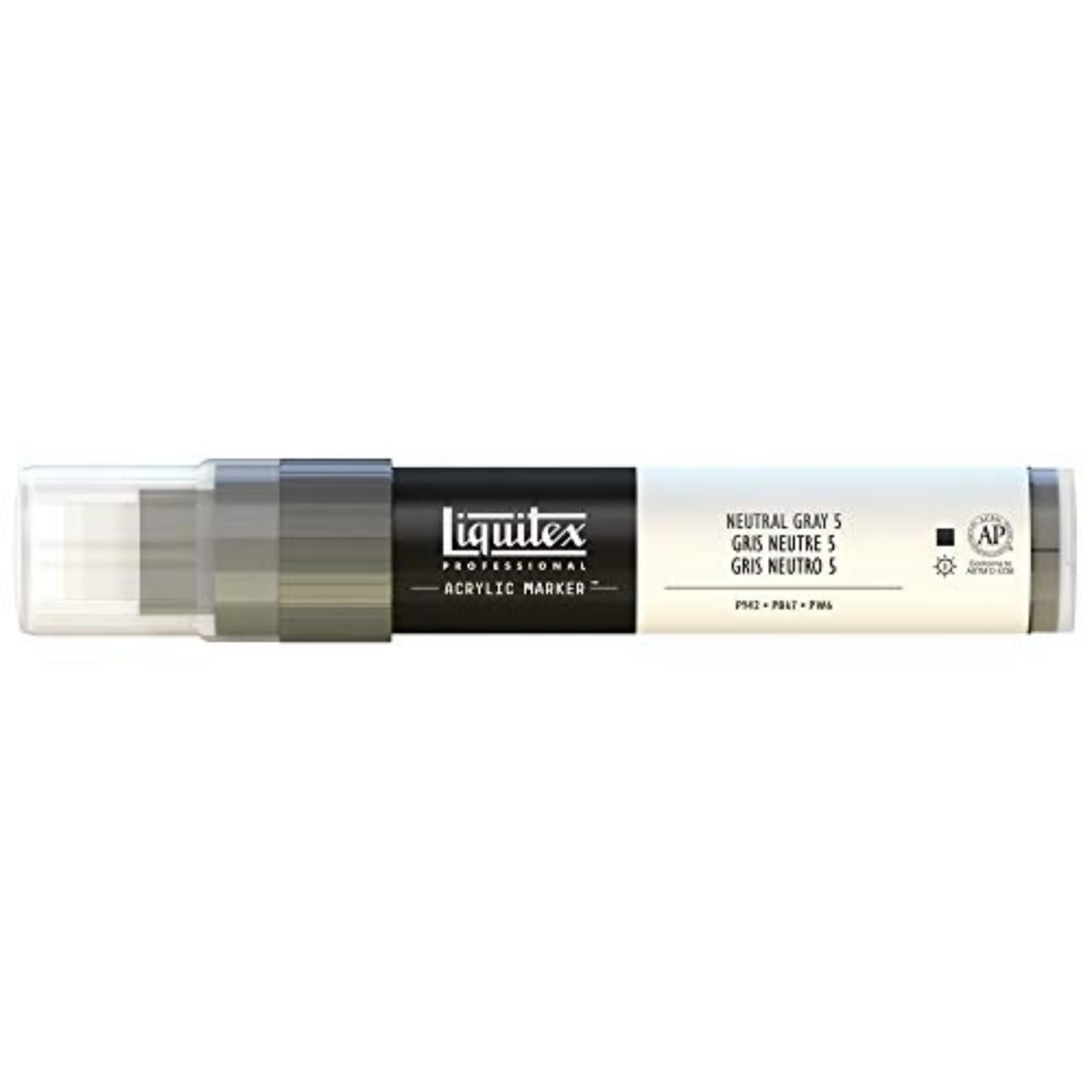 Liquitex Rotulador de Pintura acrílica, Punta Ancha, Gris, 15 mm