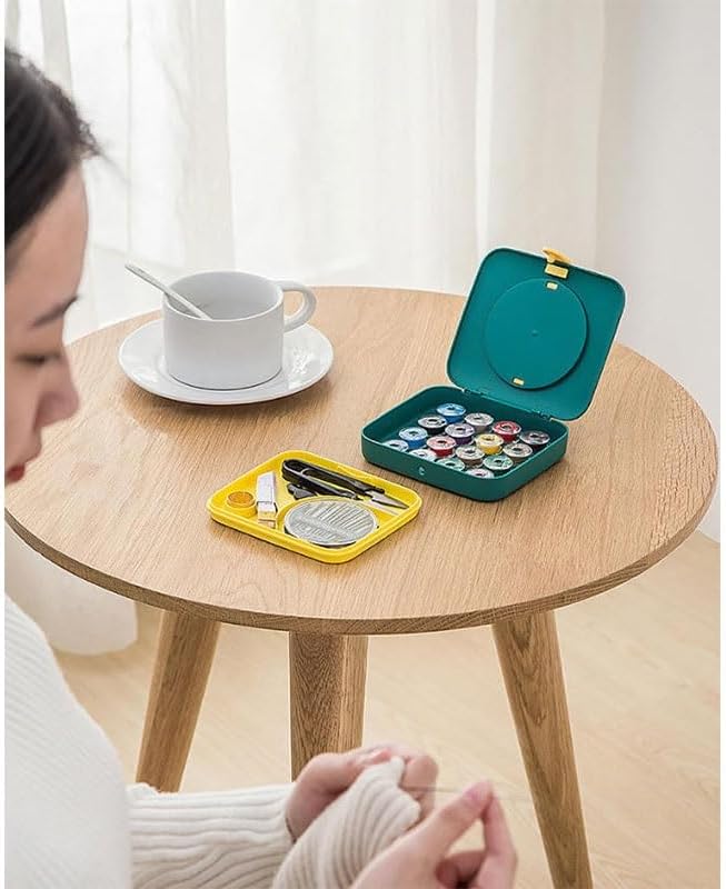 MVNOIRE ABS Portable Needle Thread Kit Home Set Travel Sewing Tools Storage Box