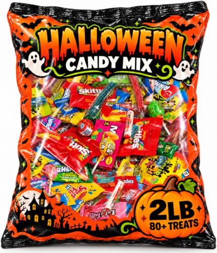 Candy Variety Pack 80+ Ct, 2 LB Bulk Individually Wrapped, Halloween - image 1