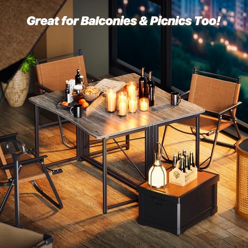 Image of Huuger Folding Desk for Small Spaces, 39.4 Inch Foldable Computer Table