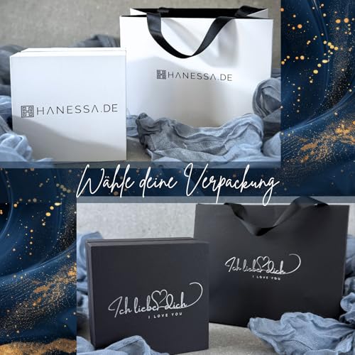 Hanessa Personalisierte Kette mit Gravur Edelstahl 50 cm mit Anhänger Dog Tag einseitig in silber - Personalisierte Halskette für Männer und Frauen - Personalisierter Schmuck Damen Herren