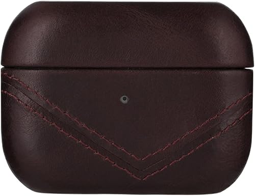 Bullstrap Funda de cuero prémium compatible con Apple AirPods 3, carga inalámbrica, diseño de dos piezas (Bourbon)