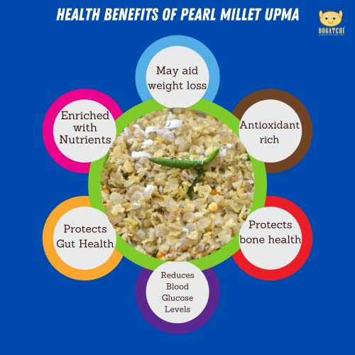 Image of BOGATCHI Bajra UPMA - Ready to Cook AUTHENTIC Millet UPMA snacks - 200 g, Ready to Eat Meal and Tasty Instant Meal, 100% Natural Ingredients, No Preservatives, No Artificial Colours & Flavours