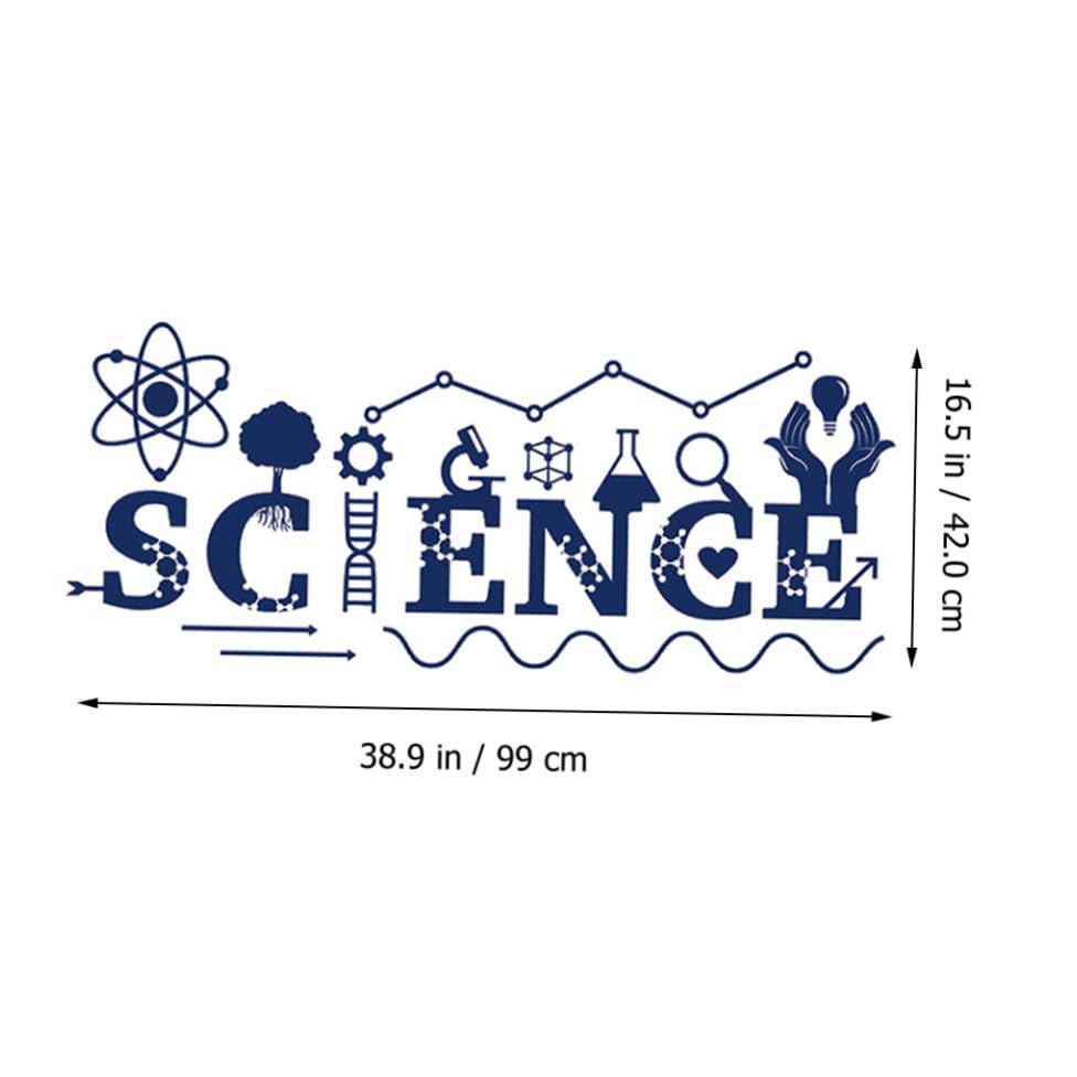 Vinilo decorativo de pared ciencia 99x42 cm PVC azul miniatura 2