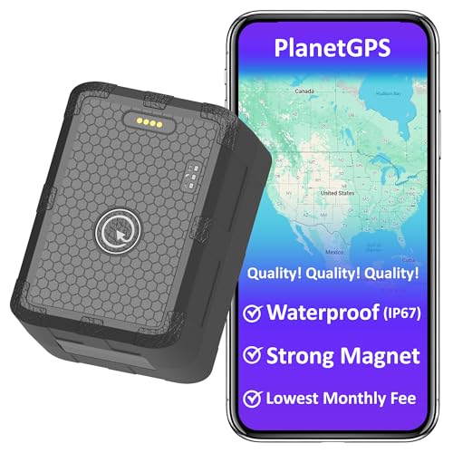 PlanetGPS (Jupiter) - Magnetic Waterproof GPS Tracker for Vehicles GPS Tracker for Cars Trucks with Worldwide Coverage (2 to 6 Months Battery) - Subscription Required (Starting $5.40 / Month)