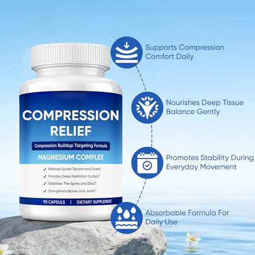Image of Mentara 8-in-1 Magnesium Complex, 1000mg Compression Relief Capsules, Support Back, Spine & Discs, Reduces Pressure, Deeply Hydrating, Non-GMO, 90 Capsules (1)
