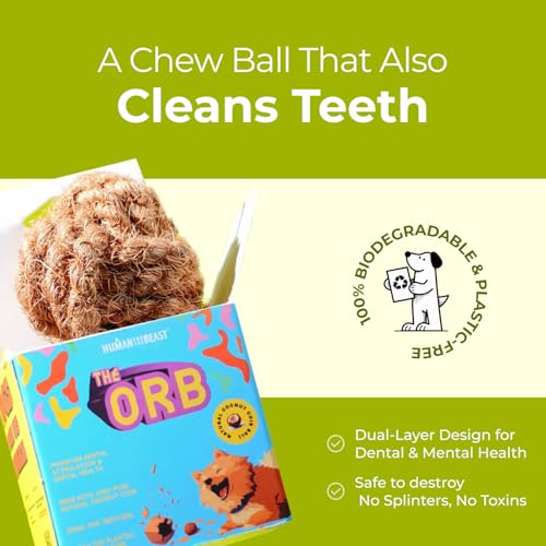 Image of The Orb | Natural Chew Ball Toy for Dogs | Made with Coconut Coir Core | Engaging & Long-Lasting Play | 100% Plastic-Free & Biodegradable | Non-Toxic | Pack of 3