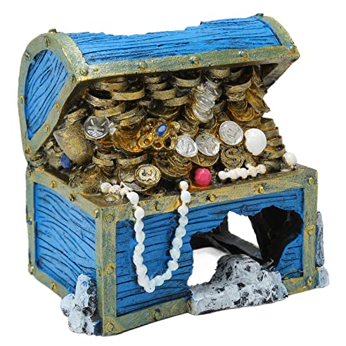 Semme Treasure Chest Hideaway Resin Aquarium Treasure Chest Ornament Unique
