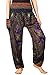 Produktbild Lofbaz Damen Haremshose Yoga Boho Hippie Kleidung Böhmischer Palazzo Strand Umstandspyjama Gypsy Indische Reisekleidung - Floral 1 Dunkelblau - XXL