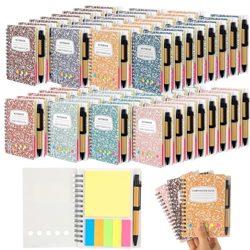 Carnet à spirale ligné Dunzoom avec stylo et notes pour bureau