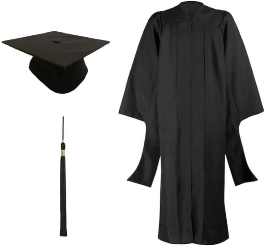 Cappe Diem Masters Graduation Black Cap and Gown Unisex Graduate Attire with 2025 Tassel Charm