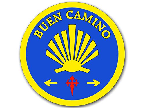 Round Buen Camino Sticker Pilgrim Shell Spain France