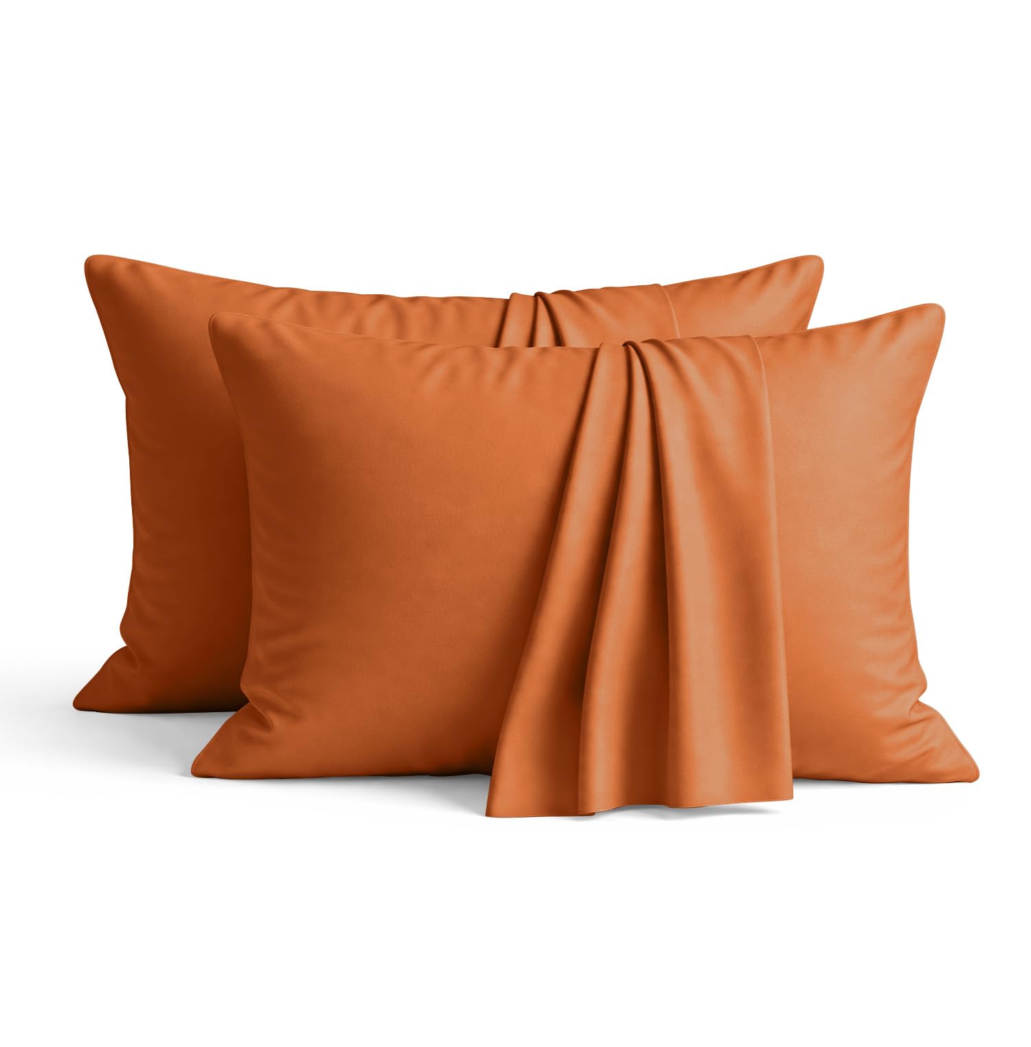 Ameha Rust 100% Brushed Microfiber Pillow Cases 2 Pack (Pillows Not Included), Super Soft Standard Pillow Cases | Hotel Quality Pillow Covers, 50X75 Cm,