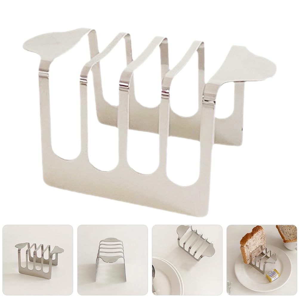 2PCS Porte-Toast à 84 Fentes Porte-toasts en Acier Inoxydable -s -Pain Argenté Accessoires pour Friteuse à Air Cuisine Support de Refroidissement