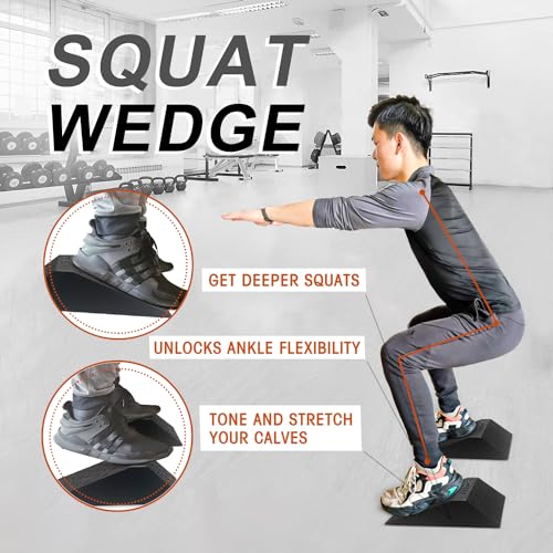 image for UNMERA Squat Wedge Block 2PCS Non Slip Professional Squat Ramp,Squat P