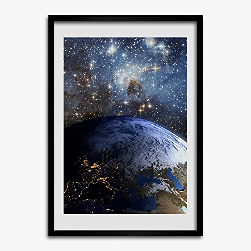 Cadre 50x70 cm planète terre pour décorer un bureau moderne
