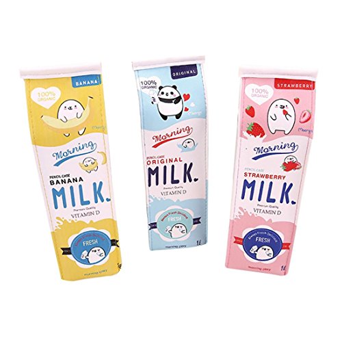 YJYDADA - Estuche para lápices (3 unidades), diseño de leche