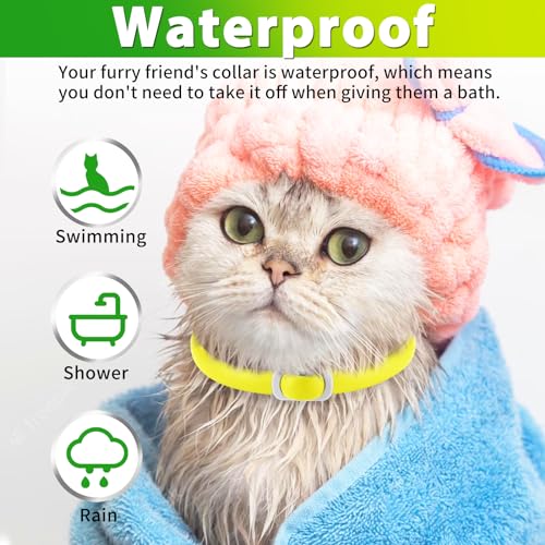 Flohhalsband Katze 4 Stück Zecken-Halsband für Katzen, Anti-Floh Katze Halsband, Verstellbar und Wasserdicht, Natürlich und Sicher, 48 cm Length, 24 Monate Schutz, Zecken-Flohband für alle Katzen