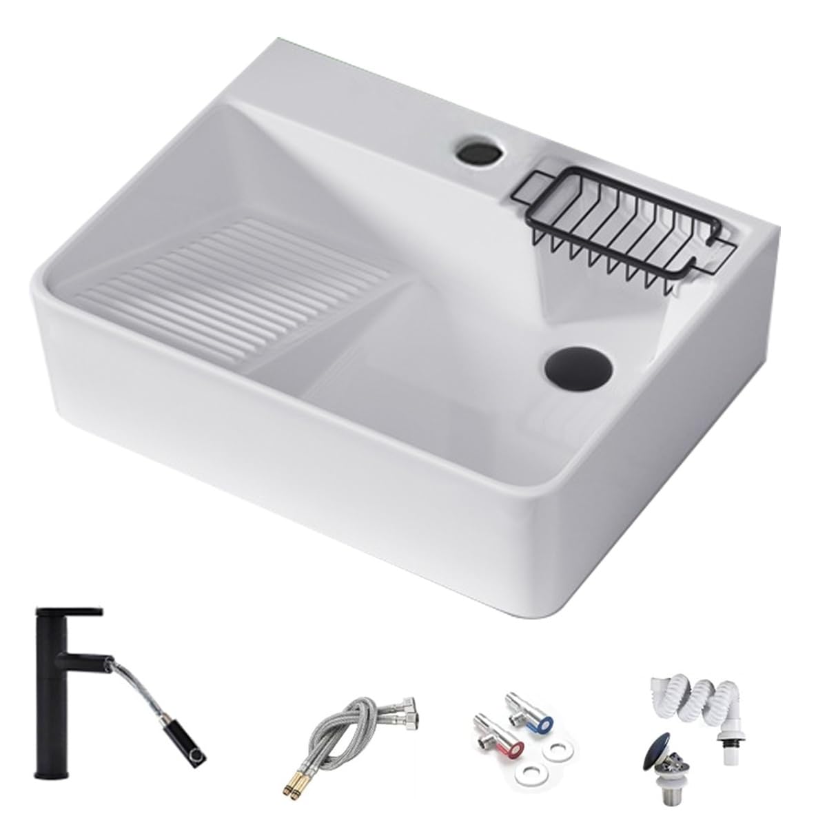 Lavabo de cerámica de diseño elegante para baño moderno