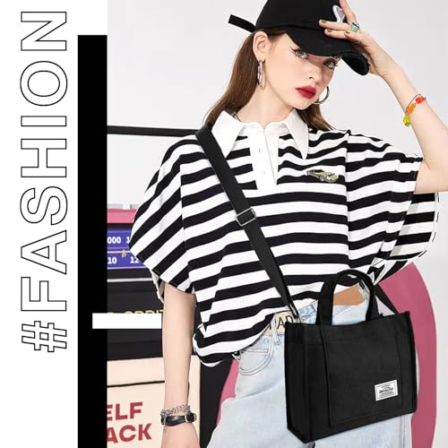 Image of Corduroy Tote Bag for Women Small Satchel Bag Mini Tote Bag Aesthetic Crossbody Handbag - School Work Travel Shopping