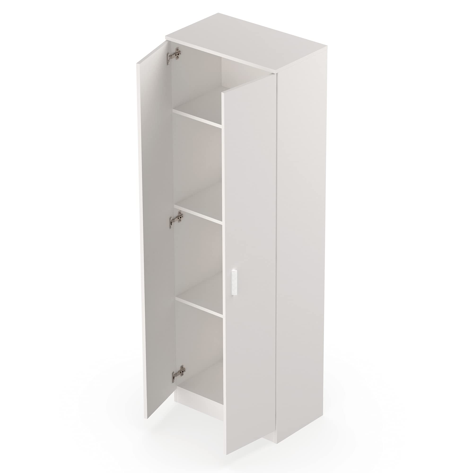 MUEBLES PITARCH | Armario Multiusos 2 Puertas para Limpieza, cocinas, galerias, 4 Huecos, 2 Estantes Regulables, 180x60x35cm (Alto x Ancho x Fondo) Blanco, Colección Tibet