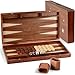 Syrace Handcrafted Wooden Backgammon Set, 16