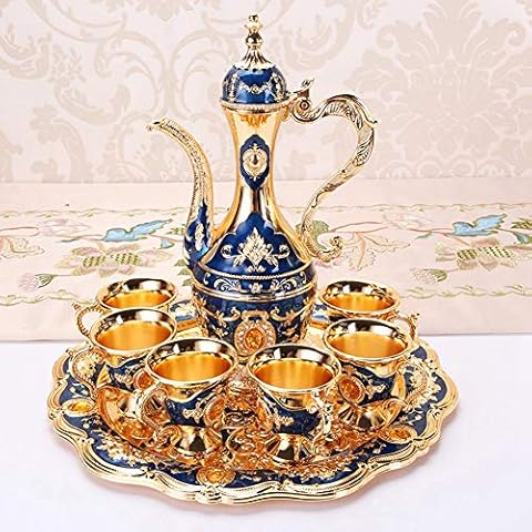 Hapivida Luxury Blue Tea Set with Tray Cover